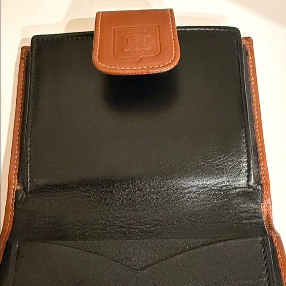 Celine Kisslock Black and Brown Leather Wallet - Picture 11 of 14